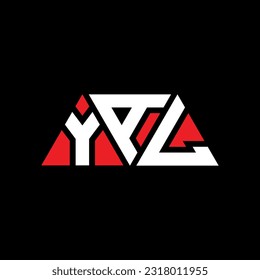 Diseño del logotipo de la letra del triángulo YAL con forma de triángulo. Monograma de diseño del logotipo del triángulo YAL. Plantilla de logotipo vectorial de triángulo YAL con color rojo. Logotipo YAL triangular simple, elegante y lujoso