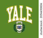 Yale! Draw and text, sublimation design and Vector T-shirt fashion design.