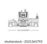 Yale University. Vector outline Illustration