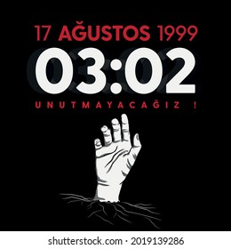 YALOVA, 17 AUGUST : 1999 Great Izmit earthquake, social media design Translation: Does anyone hear my voice 17 August We will not forget