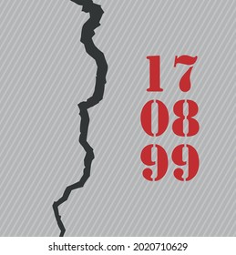 YALOVA, 17 AUGUST : 1999 Great Izmit earthquake, social media design Translation: The longest 45 seconds 17 August We will not forget