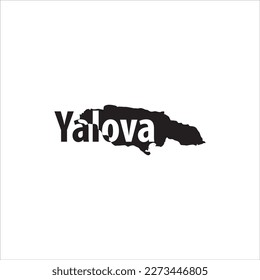 Yalova Turkey map and black lettering design on white background