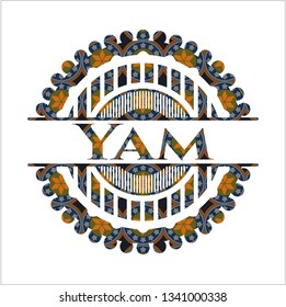 Yam arabesque style emblem. arabic decoration.