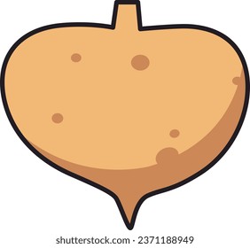 Icono plano de Yam Bean. Señal de verduras. Símbolo gráfico para cocinar diseño de sitio web, logotipo, aplicación, interfaz de usuario