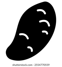 yam silhouette vector isolated on a white background.