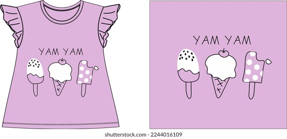 
yam yam t-shirt graphic design vector illustration 