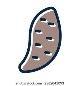 Yam Vector Thick Line Filled Dark Colors Icons For Personal And Commercial Use.
