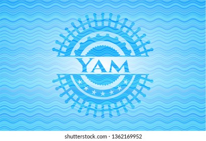 Yam water wave concept badge.