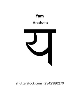 Yam yoga symbols. Hindi literature and scriptures. Solid character illustration of Hinduism and Buddhism. yoga icons are isolated on white. 