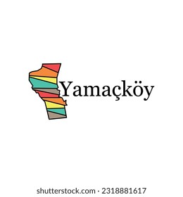 Yamackoy Map. State and district map of Yamackoy Turkey. Detailed map of city administrative area. Royalty free vector illustration. Cityscape