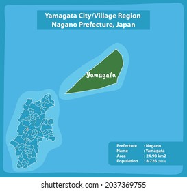 Yamagata City Village Region Nagano Prefecture Map, Japan