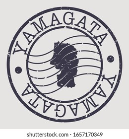 Yamagata, Japan Stamp Postal. A Map Silhouette Seal. Passport Round Design. Vector Icon Design Retro Travel.