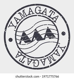 Yamagata, JapanStamp Postal. Silhouette Seal. Flag Passport Round Design. Vector Icon. Design Retro Travel. National Symbol.