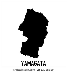 Yamagata map high quality map with borders of the prefectures