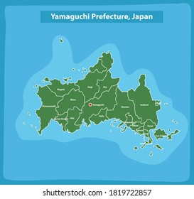 Yamagata Prefecture and Region Japan Map