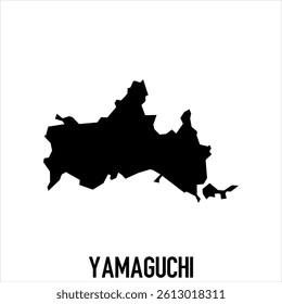 Yamaguchi map high quality map with borders of the prefectures