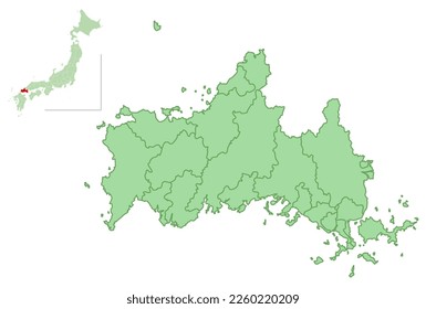 Yamaguchi Map prefectures municipalities icon