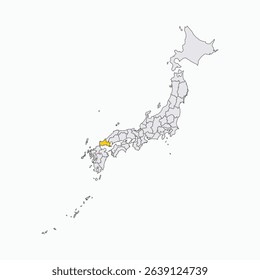 Yamaguchi Prefecture highlighted on Japan map