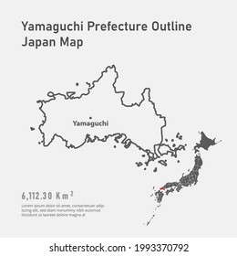 山口県の概要 日本の地図 のベクター画像素材 ロイヤリティフリー