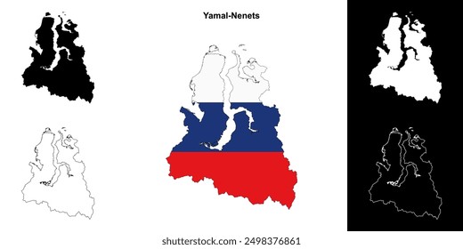 Yamal-Nenets blank outline map set