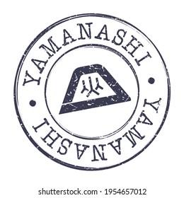 Yamanashi, Japan Stamp Postal. Silhouette Seal. Flag Passport Round Design. Vector Icon. Design Retro Travel. National Symbol.