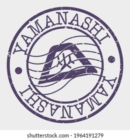 Yamanashi, JapanStamp Postal. Silhouette Seal. Flag Passport Round Design. Vector Icon. Design Retro Travel. National Symbol.