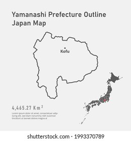 Yamanashi Prefecture Outline Japan Map