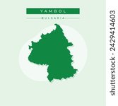 Yambol Province map, province of Bulgaria. Vector illustration.