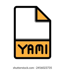 Yaml file type format icon. extension document files icons symbol. with flat and outline style