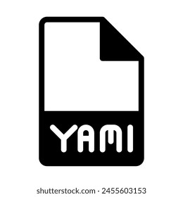 Yaml file type icon. document files and folder format symbol icons, in solid style.