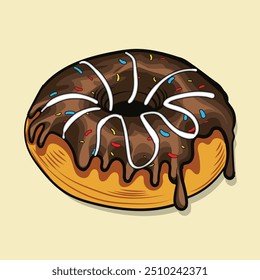 Yammy Donut com design de creem de chocolate