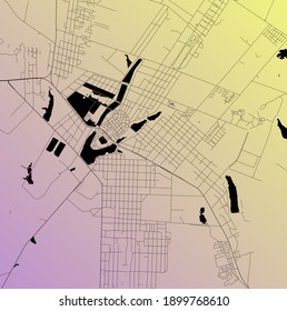 Yamoussoukro, Costa de Marfil - Mapa urbano de vectores urbanos de la capital africana con parques, carreteras y ferrocarriles, afiche de diseño minimalista del plan de ciudad, centro de la ciudad, red de tránsito, proyecto
