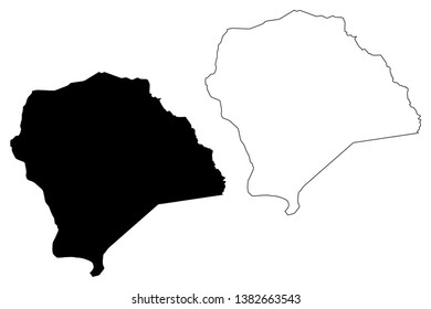 Yamoussoukro (Ivory Coast, Republic of Cote dIvoire) map vector illustration, scribble sketch District Autonome du Yamoussoukro map