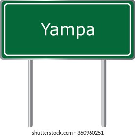 Yampa , Colorado, road sign green vector illustration, road table, USA city