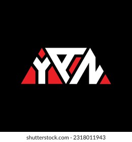 YAN triangle letter logo design with triangle shape. YAN triangle logo design monogram. YAN triangle vector logo template with red color. YAN triangular Simple, Elegant, and Luxurious Logo