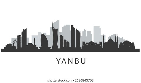 Yanbu Saudi Arabia Skyline Cityscape Vector.
