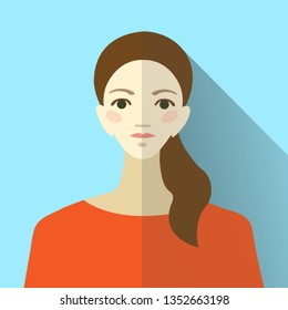 yang modern girl or woman flat material design icon