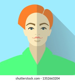 yang modern man flat material design icon