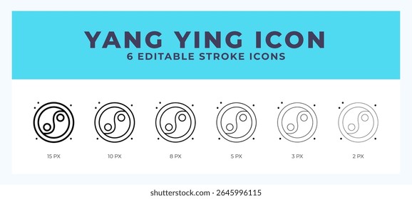 Ícone de traçado Yang ying para a Web. Aplicativos móveis e interface do usuário.