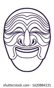 'Yangban' mask in Hahoetal masks. 'Hahoetal' masks are the traditional Korean masks. 