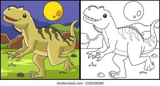 Yangchuanosaurus Dinosaur Animal Coloring Page