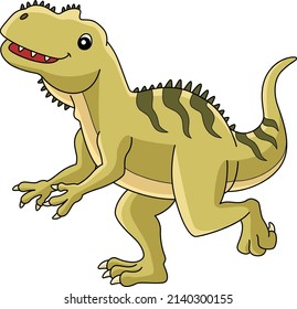 Yangchuanosaurus Dinosaur Cartoon Colored Clipart