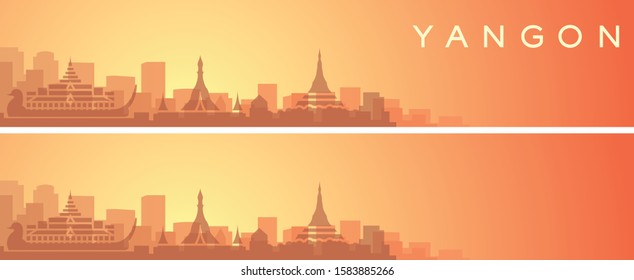 Yangon Beautiful Skyline Scenery Banner