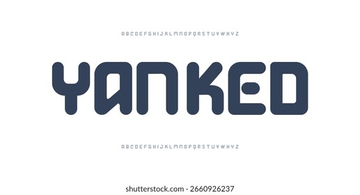 Yanked Creative font. Modern abstract digital tech font. Logo creative font, type, technology, movie, digital, music, movie. Fonts and illustration in vector format.