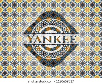 Yankee arabesque emblem. arabic decoration.
