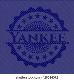 Yankee badge with denim texture