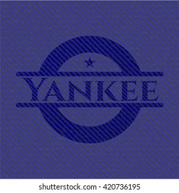 Insignia de yanqui con textura jean