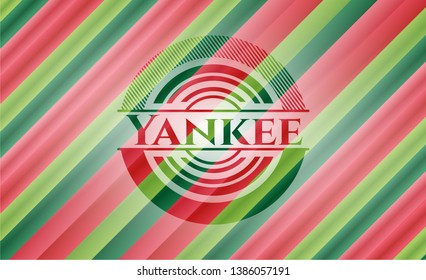 Yankee christmas style emblem. Vector Illustration. Detailed.