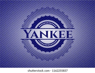 Yankee emblem with denim high quality background