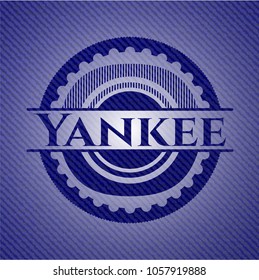 Yankee emblem with denim texture